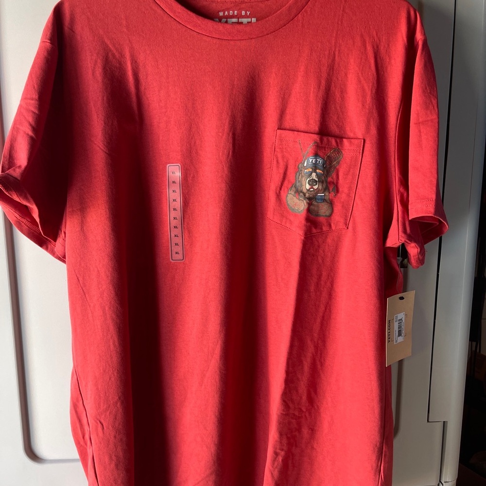 Yeti cool bear t-shirt- rust-xl